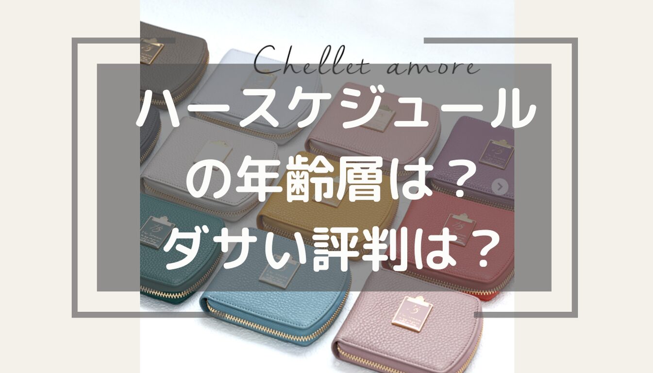 ハースケジュールの年齢層は？ダサい評判は？財布・バッグの口コミと 